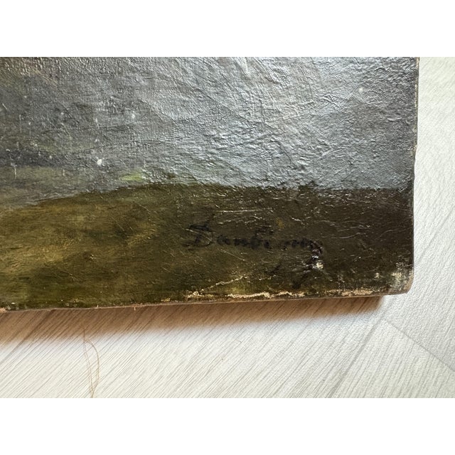 Charles François Daubigny, Landscape, 1884, Oil on Canvas, in Worn conditions. Designed before 1890 This piece has an...