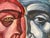 Figurative Psychological Symbolist Sur Artwork Original Oil Acrylic and Gold Leaf Painting on Chipboard Figurative Art For Sale - Image 3 of 6