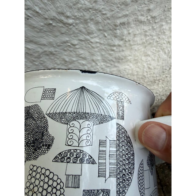 1960s Kaj Franck Finel Arabia Finland Enamel Pot Mushrooms Esteri Tomula Danish Modern For Sale - Image 9 of 14