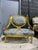 French Louis XV Blue Accent Chair With Gold Leaf For Sale - Image 11 of 12