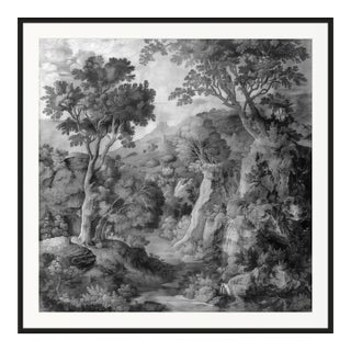 20" X 20" Grisaille Landscape Original Print 16th Century Style For Sale