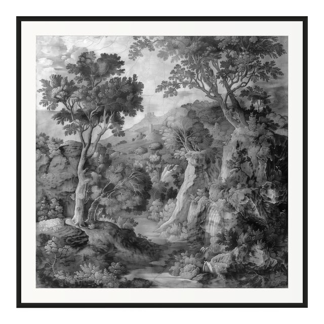 20" X 20" Grisaille Landscape Original Print 16th Century Style For Sale