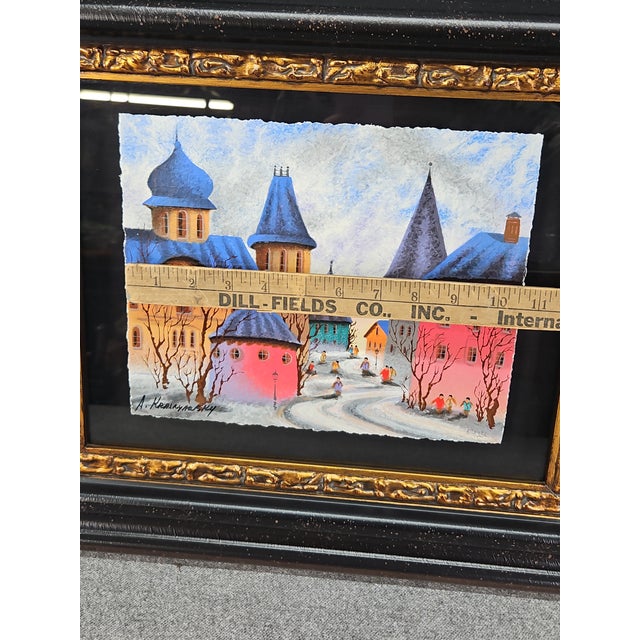 Impressionist 1990s Anatole Krasnyansky Signed Limited Edition Serigraph Village Children Framed For Sale - Image 3 of 10