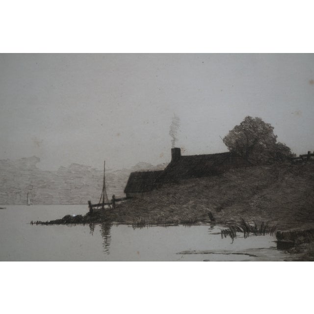 Black Antique Edward Loyal Field Signed Panoramic Sailboat Seascape Etching 35" For Sale - Image 8 of 12