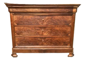 French 19th Century Louis Philippe Solid Walnut Chest of Drawers / Commode