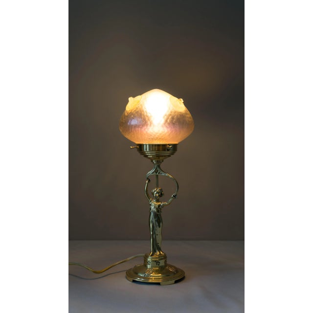 Jugendstil Table Lamp with Loetz Glass Shade, 1908 For Sale - Image 10 of 18