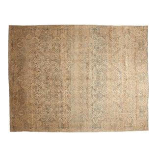 Vintage Distressed Kerman Carpet 8'11" X 11'6" For Sale