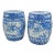 Late 20th Century Pair of Blue and White Chinoiserie Porcelain Garden Stools For Sale