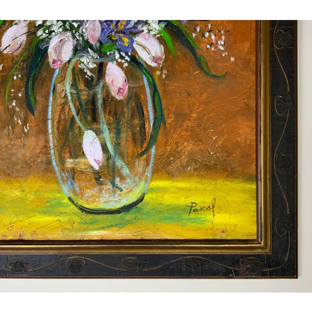 Mid 19th Century Floral Still Life - Framed Oil Painting on Board For Sale - Image 10 of 13