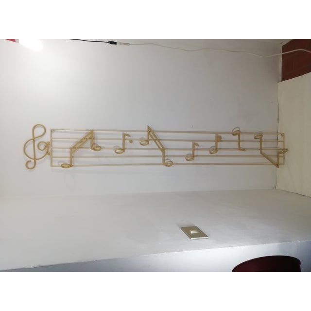 Cream Wall Coat Rack with Musical Notes and Sheet Music, Italy, 1950s For Sale - Image 8 of 11