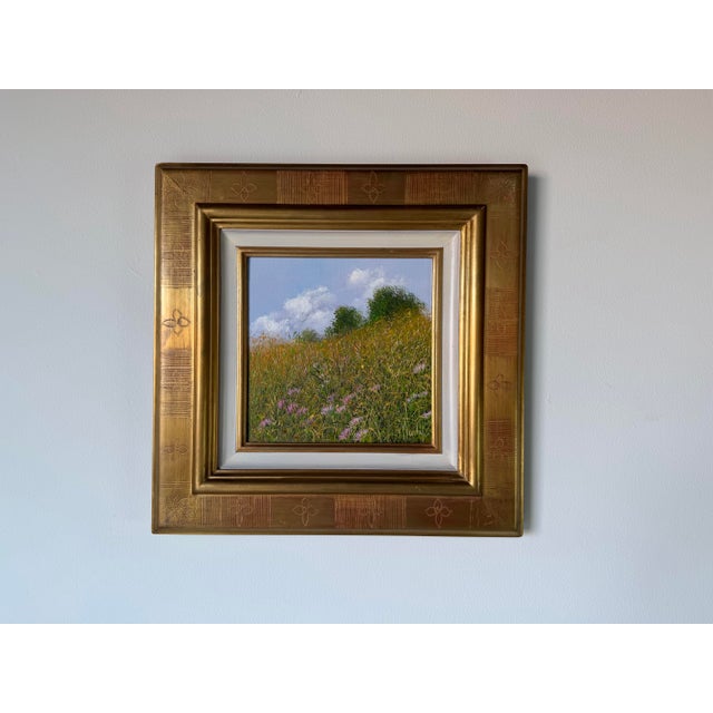 French 2003 Patrice Marchal “Fertilité” French Wildflower Landscape Oil on Canvas Painting – Framed For Sale - Image 3 of 12