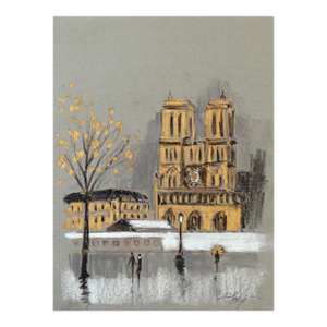 Pastel Study 4 - Original Serene Figurative Cityscape Oil Painting on Paper by Kathleen Keifer