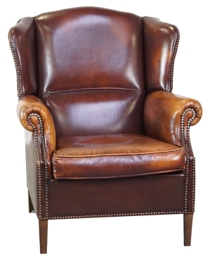 Leather Cognac Wing Chair
