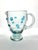 Aqua Blue Confetti Raised Pebble Mexican Hand Blown Glass Pitcher Jug 8” 40oz Good condition. No chips, cracks, or...