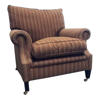 George Smith Signature Scroll Arm Fabric Chair For Sale