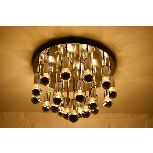 Atomic Ceiling Light in the style of Sciolari, 1970s For Sale - Image 3 of 9