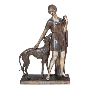 Ignacio Gallo "Woman and Greyhound" Bronze