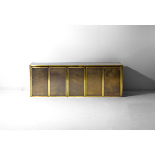 Gold Vintage Sideboard in Brushed Brass from Belgo Chrom, 1970s For Sale - Image 8 of 18