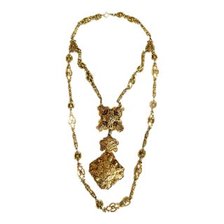 Vintage Byzantine Style Two Strand Necklace For Sale