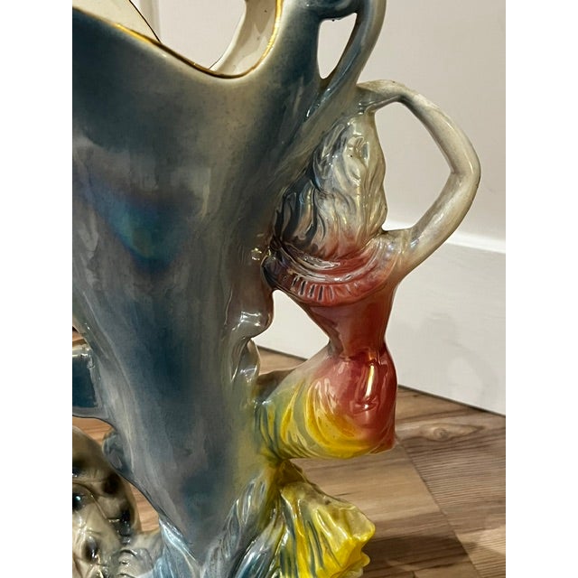 Blue Rare Find! Vintage Mid-Century Ceramic Figural Vase For Sale - Image 8 of 17