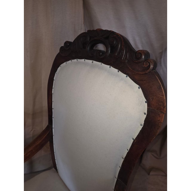 Rustic European Armchair With Swan Head Arms For Sale - Image 3 of 15