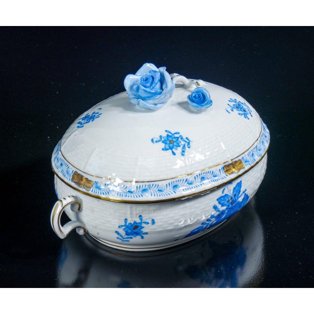 370 Apponyi Blue Porcelain Sauce Pot from Herend For Sale - Image 4 of 18