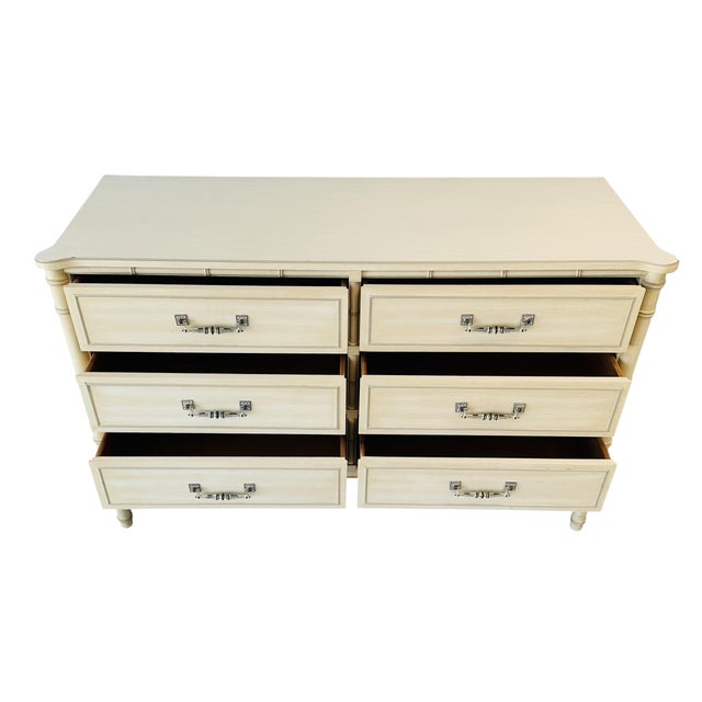Henry Link Vintage Henry Link Bali Hai Faux Bamboo 6-Drawer Double Dresser For Sale - Image 4 of 12