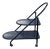 Postmodern Metal Serving Trolley in Black Lacquered Metal, 1980s For Sale