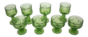 1960s Mid Century Modern Cabaret Green Glasses by Franciscan - Set of 8