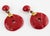 Angela Caputi Angela Caputi Gilded and Red Cinnabar Resin Dangle Clip Earrings For Sale - Image 4 of 8
