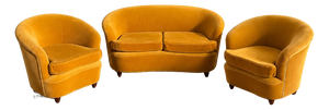 Vintage Lounge Chairs and Sofa, 1960s, Set of 3