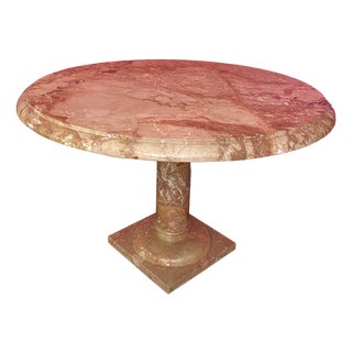Vintage Pink Marble Table, 1970s For Sale