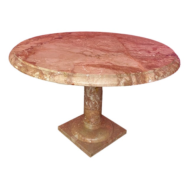 Vintage Pink Marble Table, 1970s For Sale