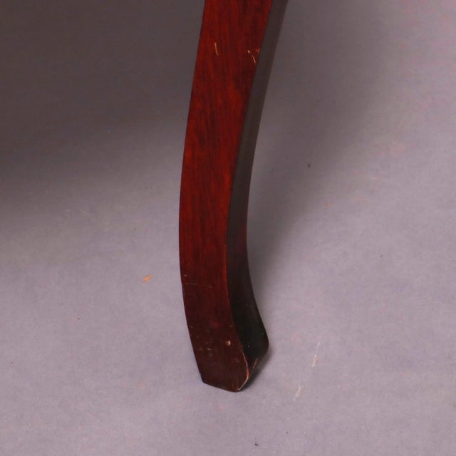 Wood Antique French Louis XVI Mahogany Demilune Vitrine For Sale - Image 7 of 13