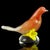 Mid-Century Modern Murano Seguso Vintage Orange White Gold Flecks Yellow Flower Italian Art Glass Mid Century Bird Sculpture For Sale - Image 3 of 5