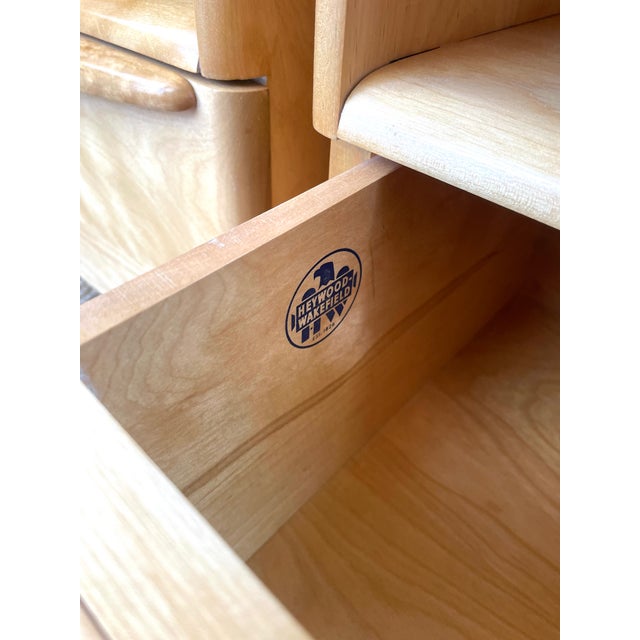 Vintage Mid-Century Modern Heywood Wakefield Pair of Encore Nightstands Model 518 For Sale - Image 16 of 18