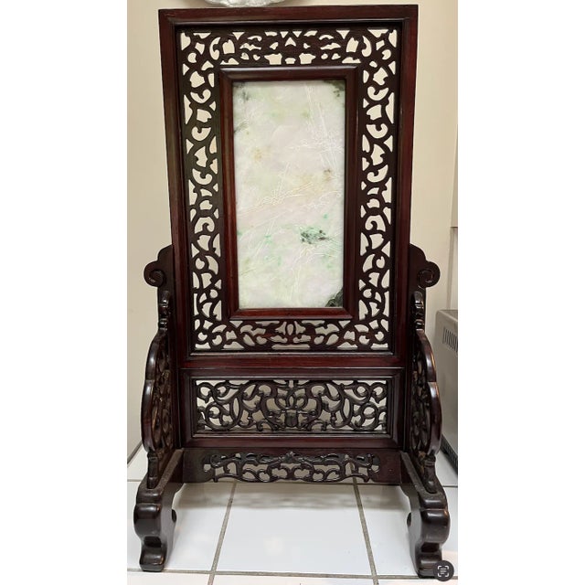 Mid 20th Century Jade and Wood Carving Stand Representing Summer For Sale - Image 4 of 11