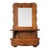Antique Wall Hanging Wood Framed Mirror With Cubby Carved Leaves For Sale