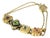 Mid 20th Century Multicolor Gems 14k Gold & Sterling 4 Charms Double Chain Bracelet For Sale