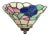 Vintage Floral Multicolor Stained Glass Wall Sconce For Sale