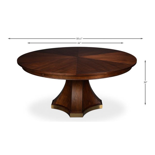 Large Art Deco Style Walnut Dining Table For Sale - Image 11 of 11