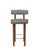 Collector Modern Moca Bar Chair in Tricot Light Seafoam Fabric and Smoked Oak by Studio Rig For Sale - Image 6 of 6