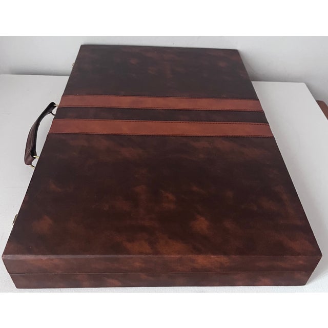 Brown Vintage 24" Backgammon Classic Portable Complete Set For Sale - Image 8 of 9