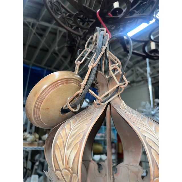 1940s Large Spanish Lantern Pendant Light For Sale - Image 10 of 12