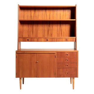 Swedish Teak Bookcase with Desk, 1960s For Sale