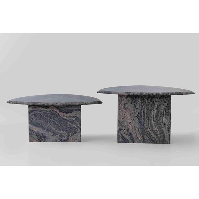 Vintage Italian Granite Coffee Tables with Chrome Base, 1980s, Set of 2 For Sale - Image 4 of 8