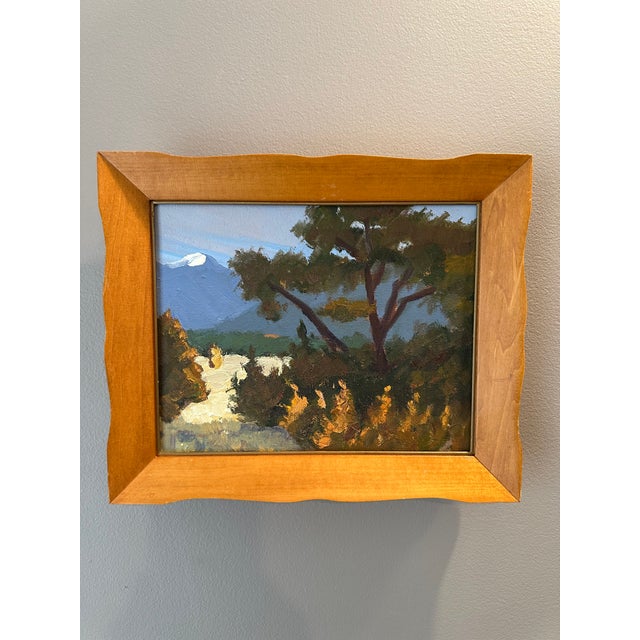 Terrific Vintage Plein Air California Landscape Oil Painting, Framed. Lush, heavy impasto brushwork in this abstract...
