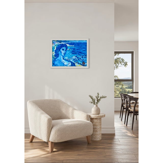 Marc Chagall The Blue Hour Mosaic - Original Seascape in Oil - Chagall Inspired For Sale - Image 4 of 14