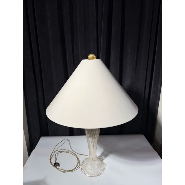 John Hutton for Donghia Murano Glass Table Lamp Seguso Murano glass with premium metal hardware | Original glass finial...