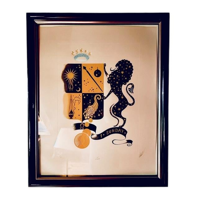 White 1980s Erte, "The Zodiac Suite" Prints, Framed - Set of 12 For Sale - Image 8 of 13